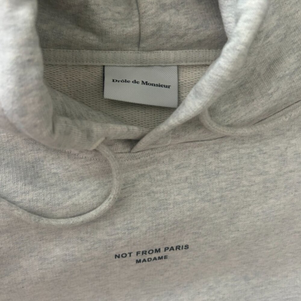 Drole de Monsieur Le Slogan Hoodie Grey Size Like New XXL